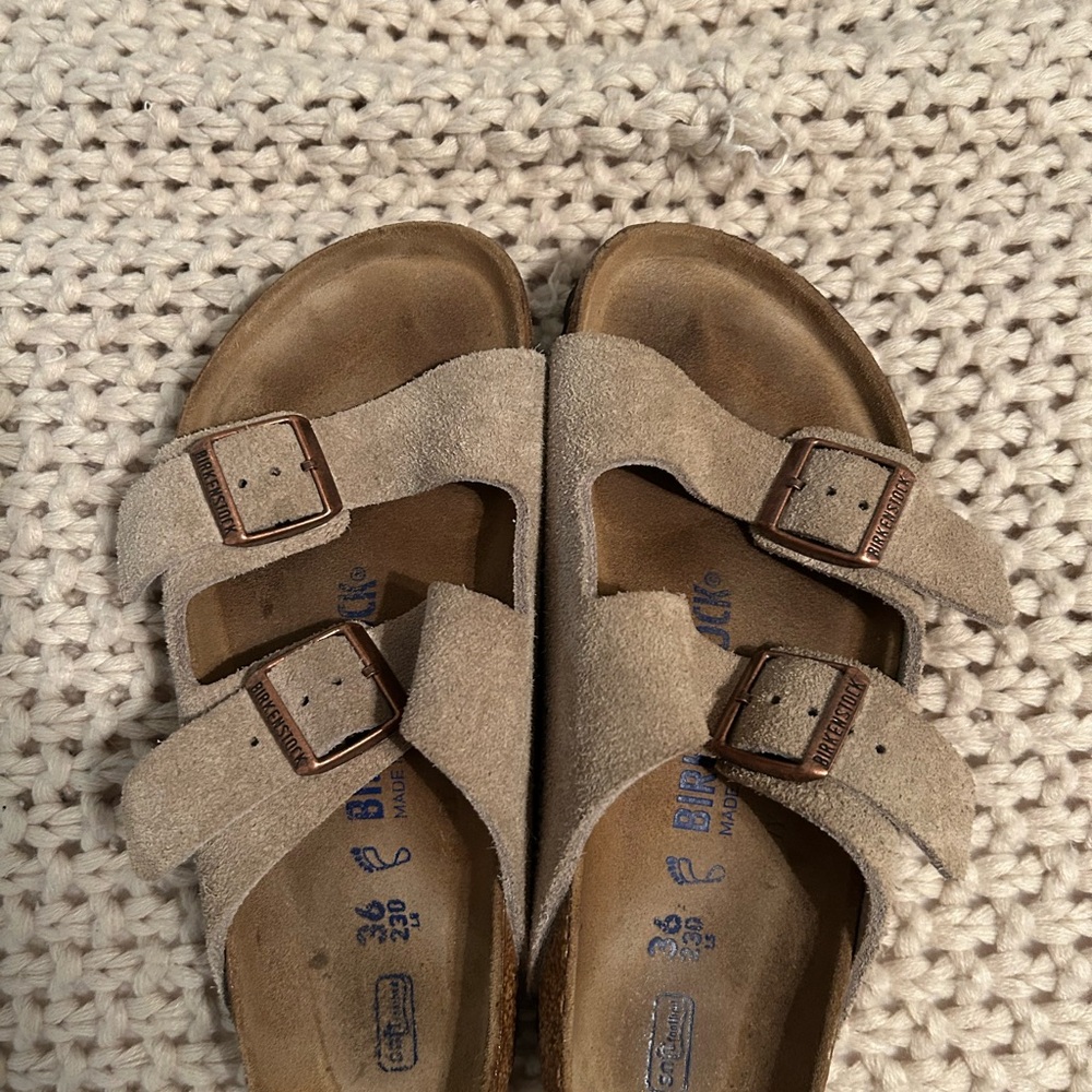 Birkenstock Arizona Taupe Suede Sandals